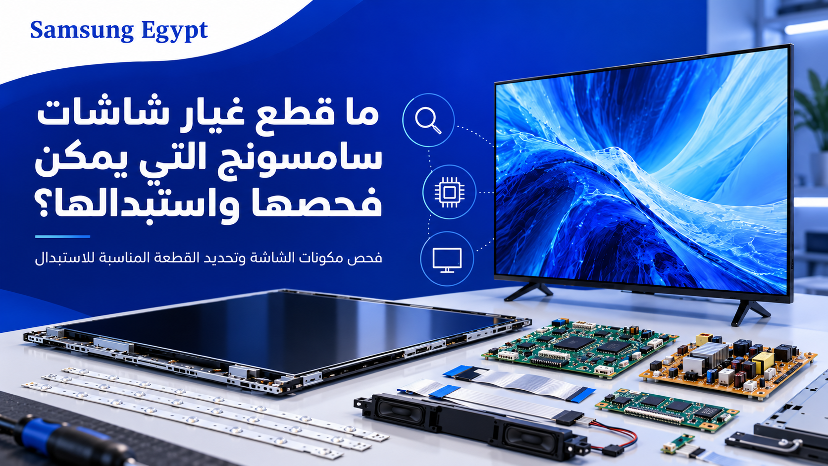 ما قطع غيار شاشات سامسونج التي يمكن فحصها واستبدالها؟